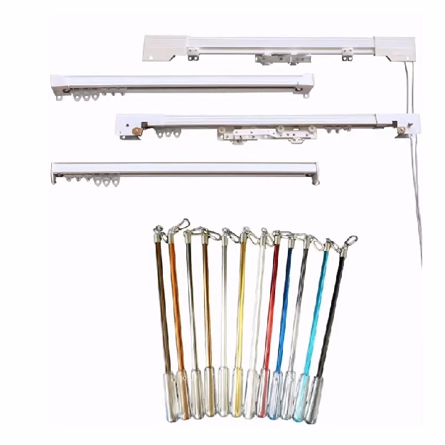 Curtain track accessories and fabric